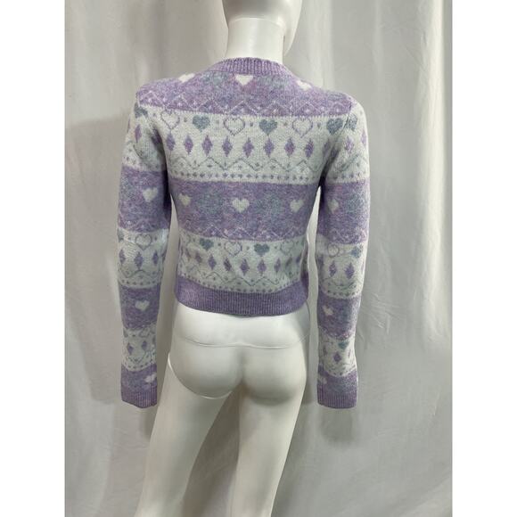 Majorelle 'Marnie' White Fair Isle Cardigan Size XS - Picture 2 of 5